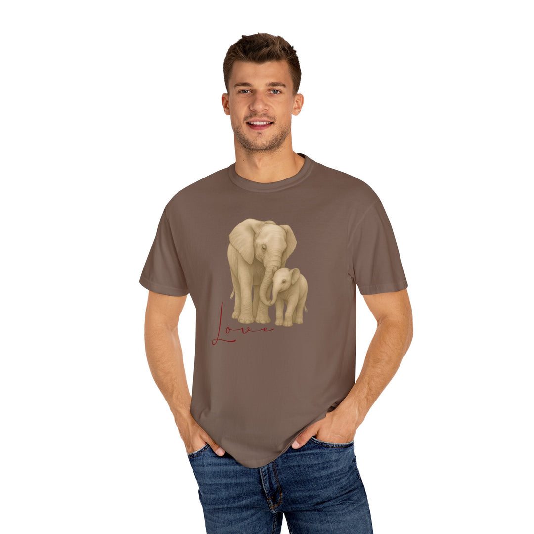 The Legacy of Love – Elephant Mom and Baby | Connected & Compassionate | Sketch Series by Pure Perspective App | Eco Friendly Graphic Tee