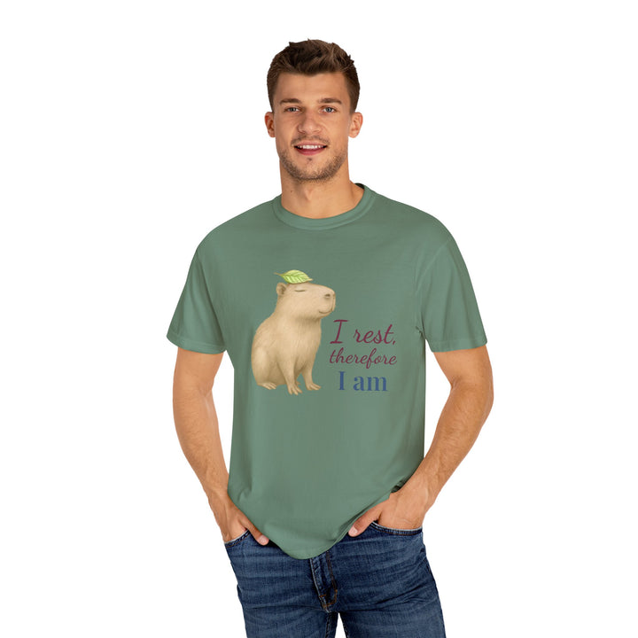 I Rest, Therefore I Am – Capybara | Grounded & Gentle | Sketch Series by Pure Perspective | Eco Friendly Graphic Tee