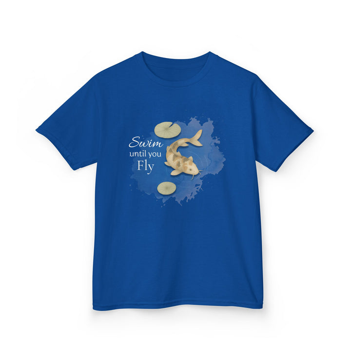 Kids Koi Fish Tee | "Swim Until You Fly" | Sketch Design | Eco-Conscious | Hopeful & Healing