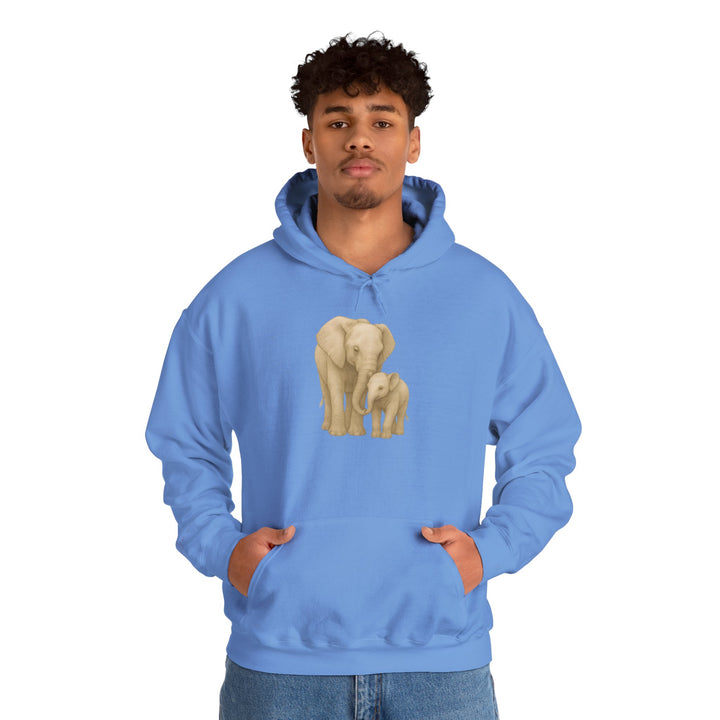 Love – Elephant Mother and Calf Edition | Connected & Compassionate Series | Unisex Heavy Blend™ Hooded Sweatshirt | Eco-Friendly Apparel