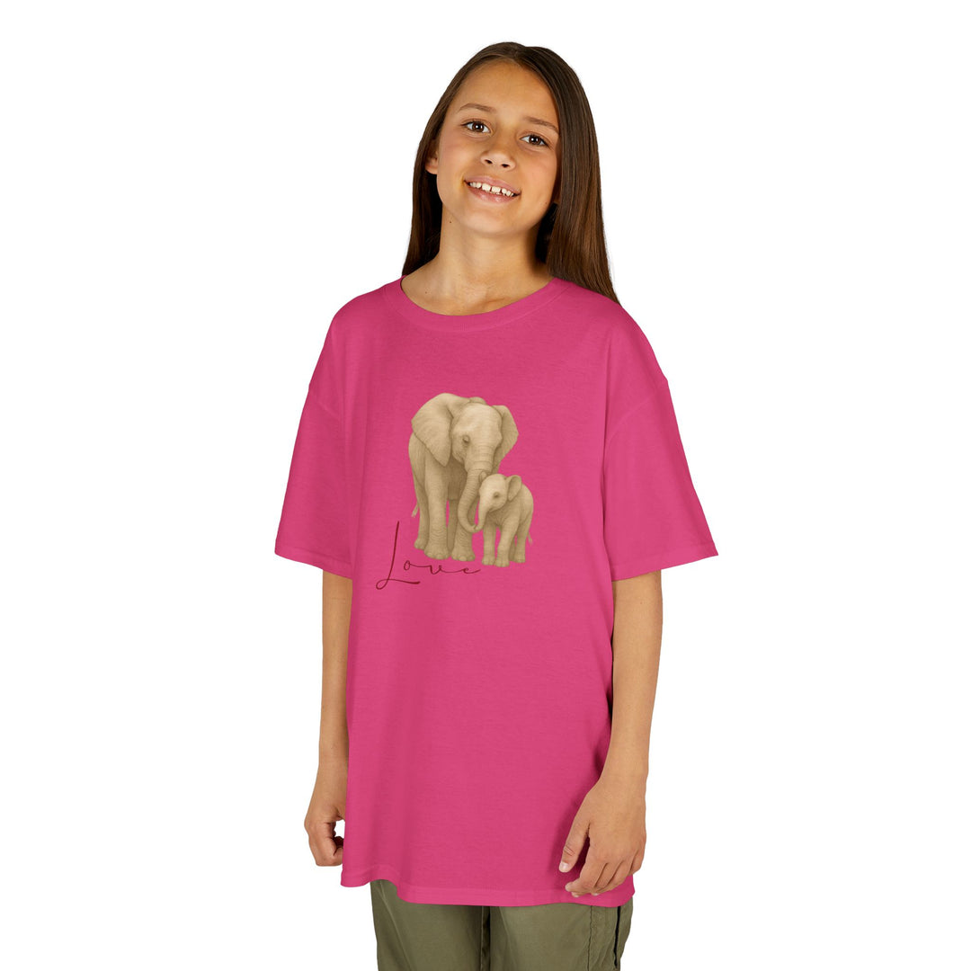 Kids Elephant with Calf Tee | "Love" | Sketch Design | Eco-Conscious | Connected & Compassionate