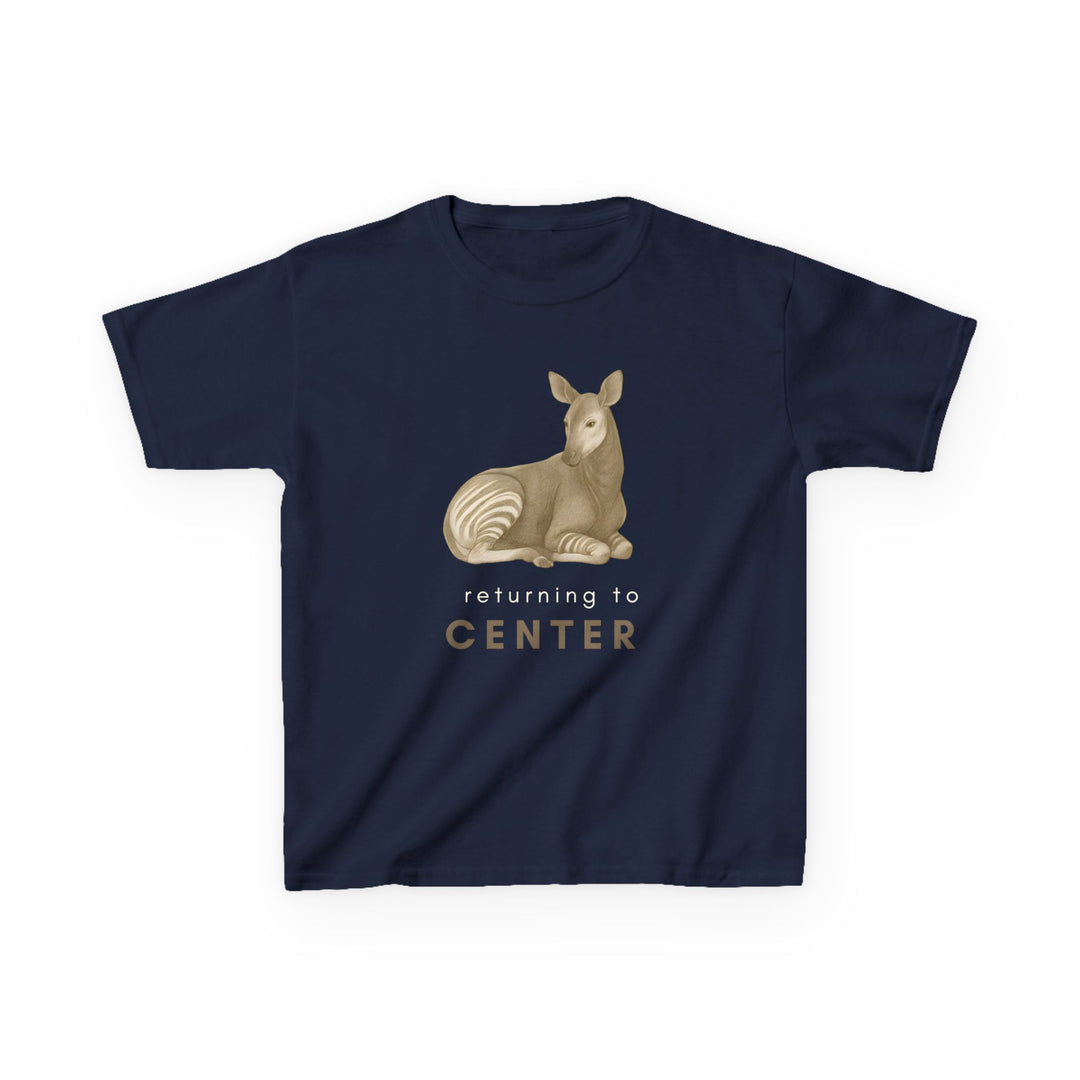 Kids Okapi Tee | "Returning to Center" | Sketch Design | Eco-Conscious | Calm & Centered