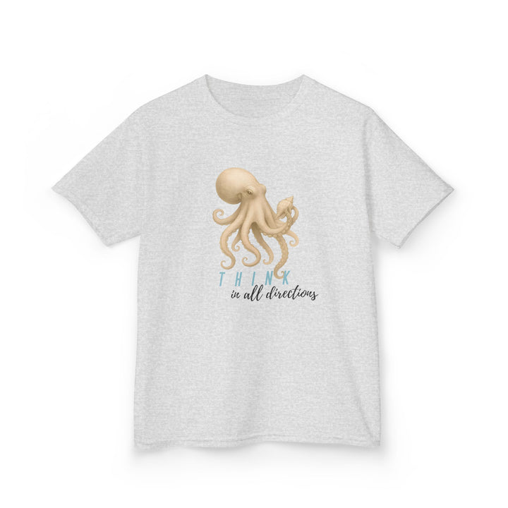 Kids Octopus Tee | "Think in All Directions" | Sketch Design | Eco-Conscious | Reflective & Wise