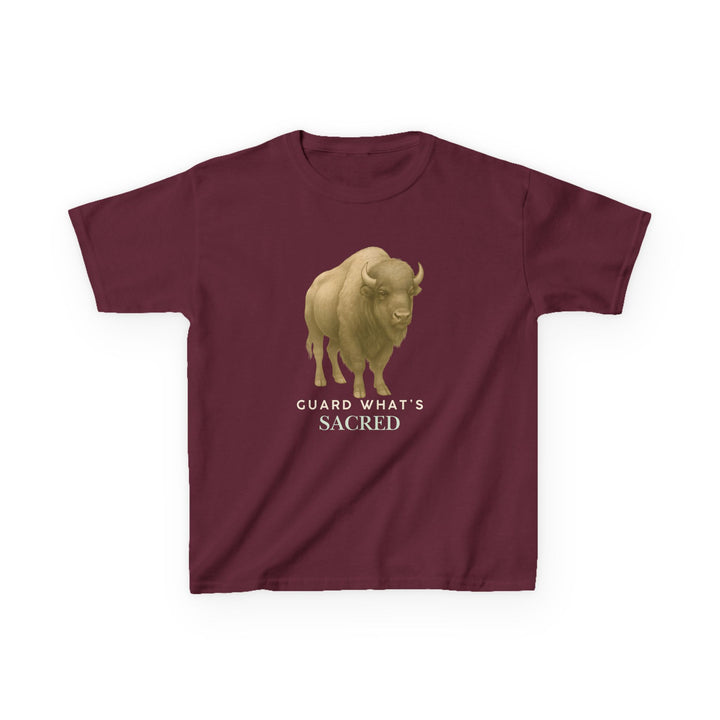 Kids Bison Tee | "Guard What's Sacred" | Sketch Design | Eco-Conscious | Connected & Compassionate