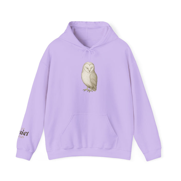 Let Quiet Lead – Barn Owl Edition | Calm & Centered Series | Unisex Heavy Blend™ Hooded Sweatshirt | Eco-Friendly Apparel