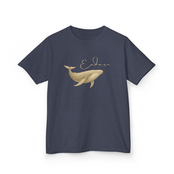 Kids Blue Whale Tee | "Endure" | Sketch Design | Eco-Conscious | Connected & Compassionate