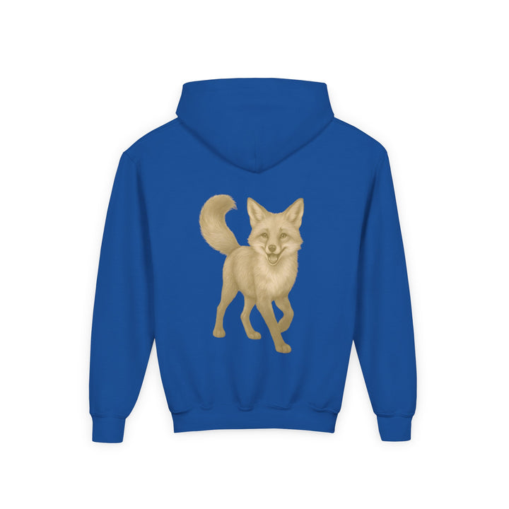 Kids Red Fox "Effortless Advantage" Heavy Blend Hoodie | Back Print Design | Joyful & Playful | Inspirational Message