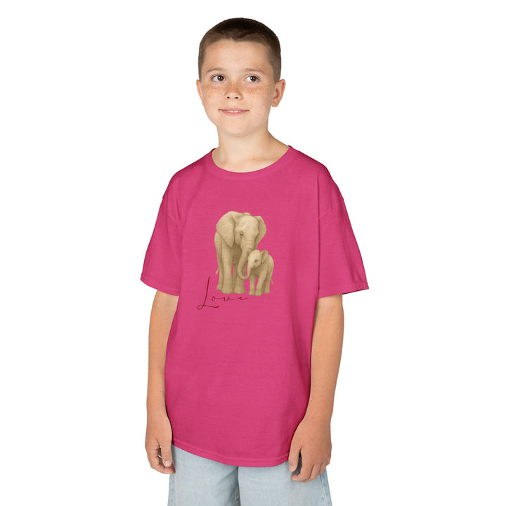 Kids Elephant with Calf Tee | "Love" | Sketch Design | Eco-Conscious | Connected & Compassionate