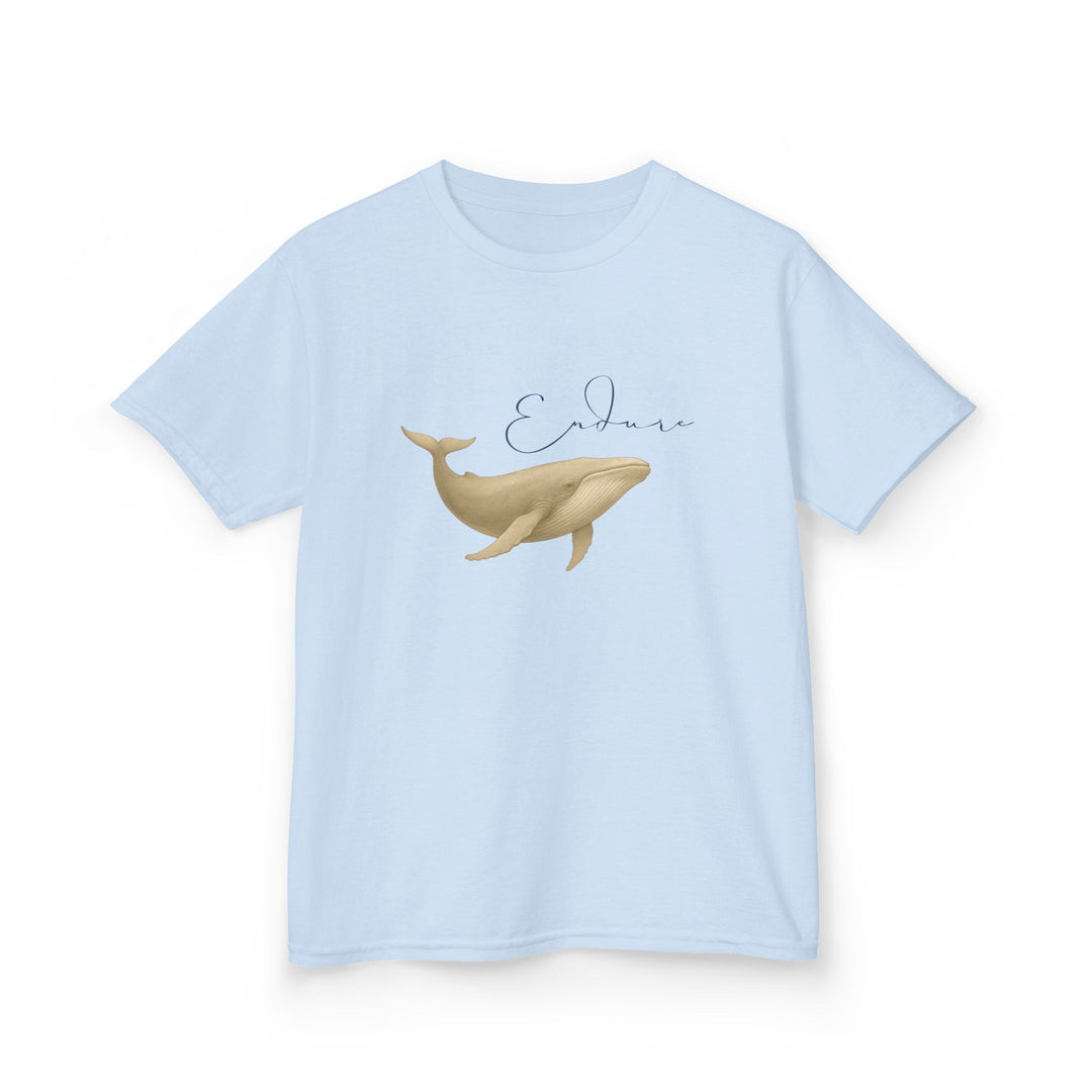 Kids Blue Whale Tee | "Endure" | Sketch Design | Eco-Conscious | Connected & Compassionate