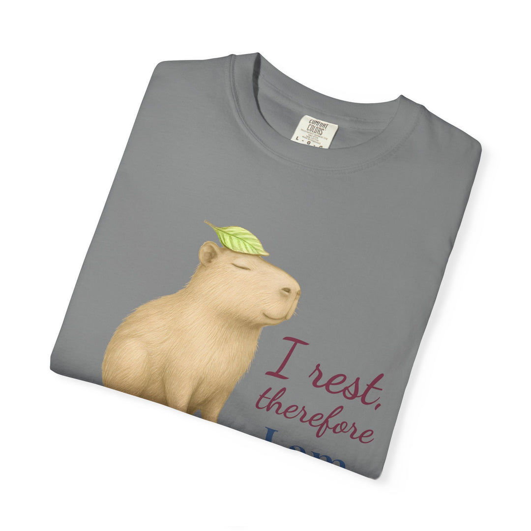 I Rest, Therefore I Am – Capybara | Grounded & Gentle | Sketch Series by Pure Perspective | Eco Friendly Graphic Tee
