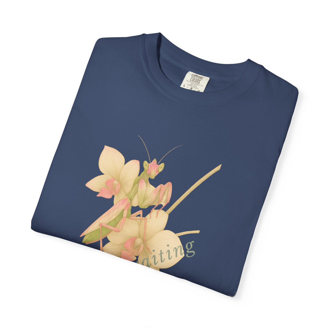 Awaiting the Moment – Orchid Mantis | Reflective & Wise | Sketch Series by Pure Perspective App | Eco Friendly Graphic Tee