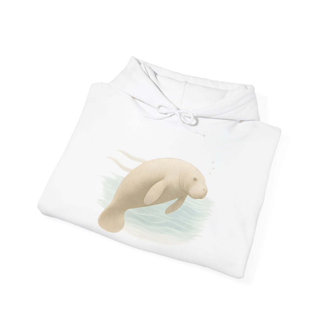 Flow without Force – Manatee | Calm & Centered Series | Unisex Heavy Blend™ Hooded Sweatshirt | Eco-Friendly Apparel