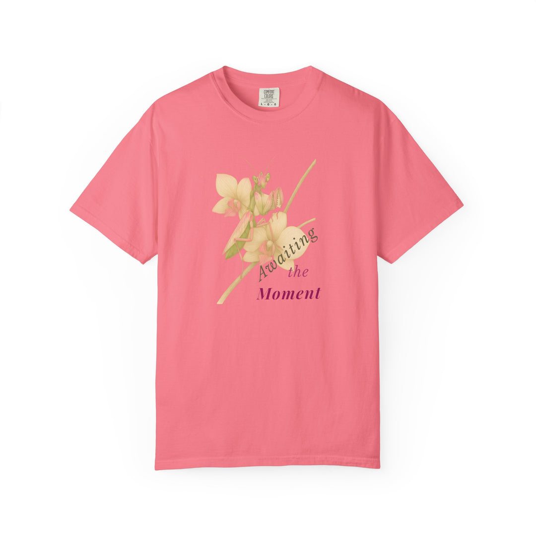 Awaiting the Moment – Orchid Mantis | Reflective & Wise | Sketch Series by Pure Perspective App | Eco Friendly Graphic Tee