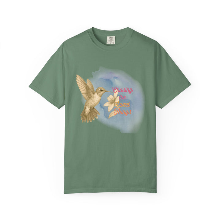 Chasing the Sweet Things – Hummingbird | Hopeful & Healing | Sketch Series by Pure Perspective | Eco Friendly Graphic Tee