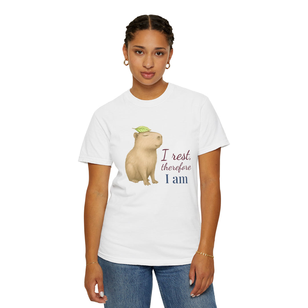 I Rest, Therefore I Am – Capybara | Grounded & Gentle | Sketch Series by Pure Perspective | Eco Friendly Graphic Tee