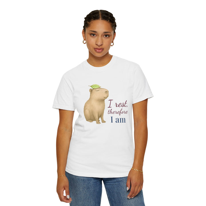 I Rest, Therefore I Am – Capybara | Grounded & Gentle | Sketch Series by Pure Perspective | Eco Friendly Graphic Tee