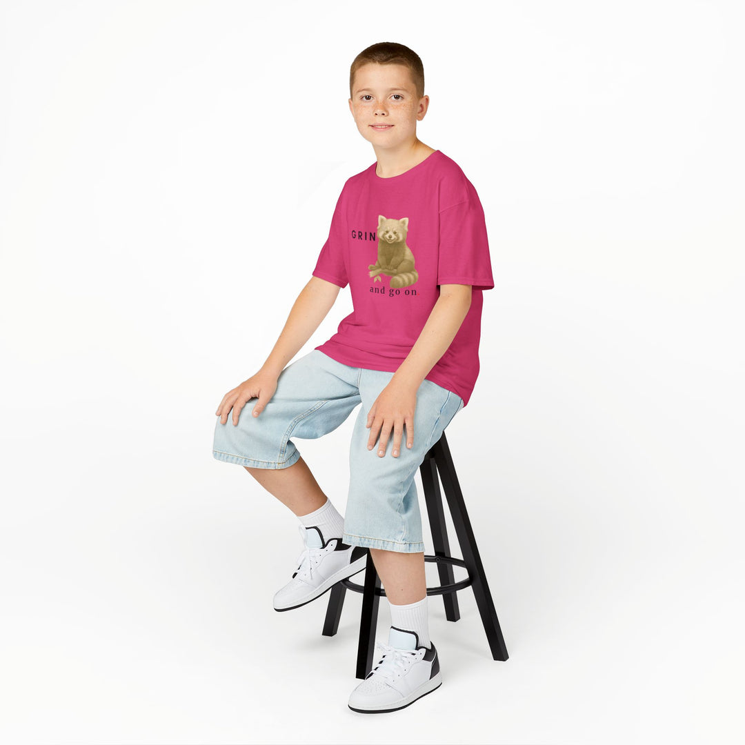 Kids Red Panda Tee | "Grin and Go On" | Sketch Design | Eco-Conscious | Joyful & Playful