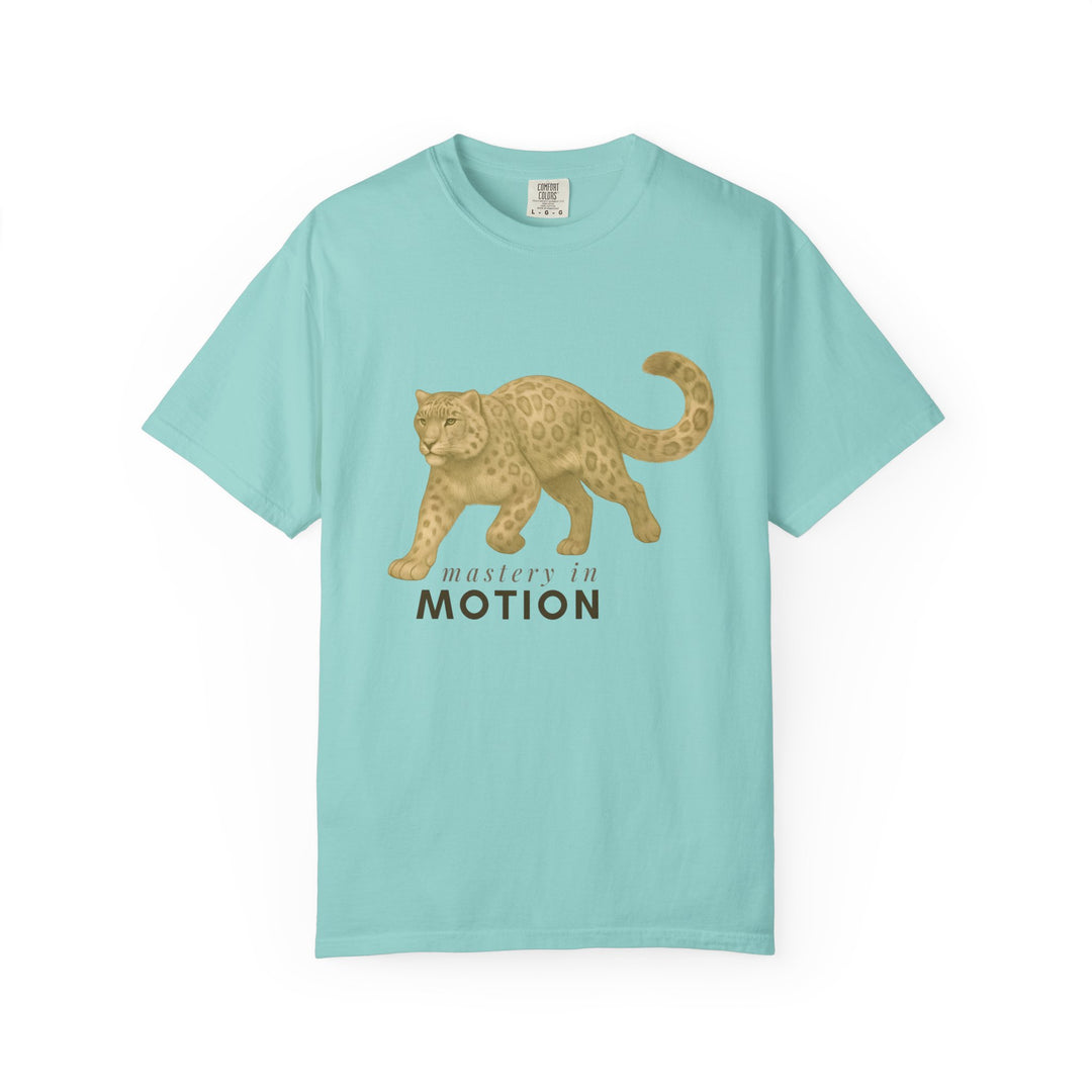 Master In Motion – Snow Leopard | Patience & Peaceful | Sketch Series by Pure Perspective App | Eco Friendly Graphic Tee