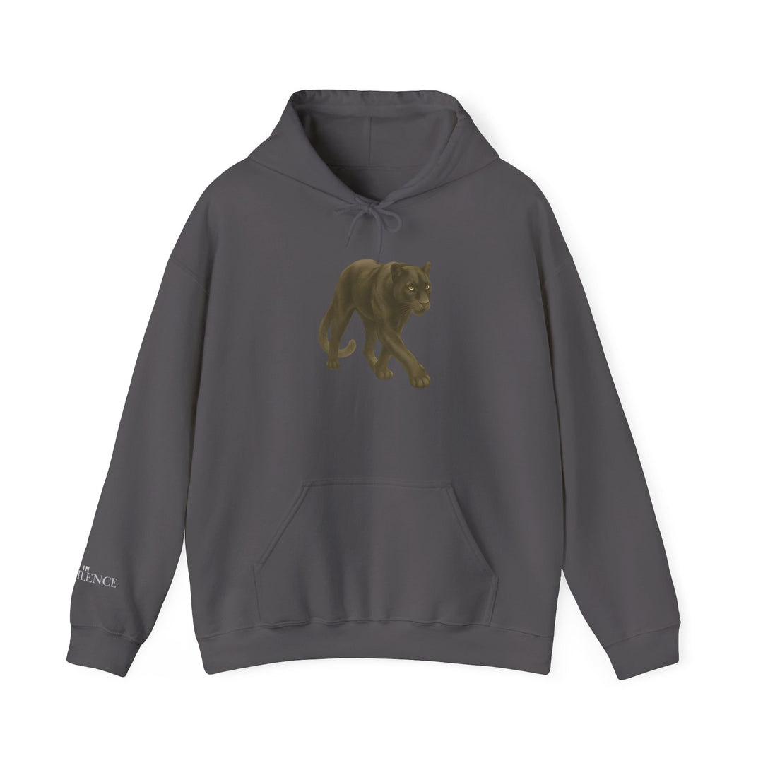 Wait in Silence – Jaguar Edition | Reflection & Wise Series | Unisex Heavy Blend™ Hooded Sweatshirt | Eco-Friendly Apparel