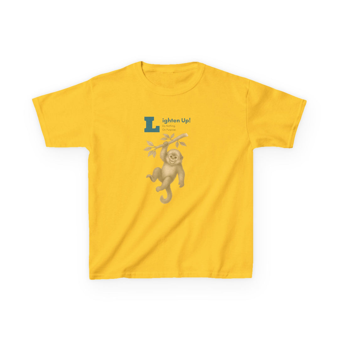 Kids Golden Snub-Nosed Monkey Tee | "Lighten Up" | Sketch Design | Eco-Conscious | Joyful & Playful