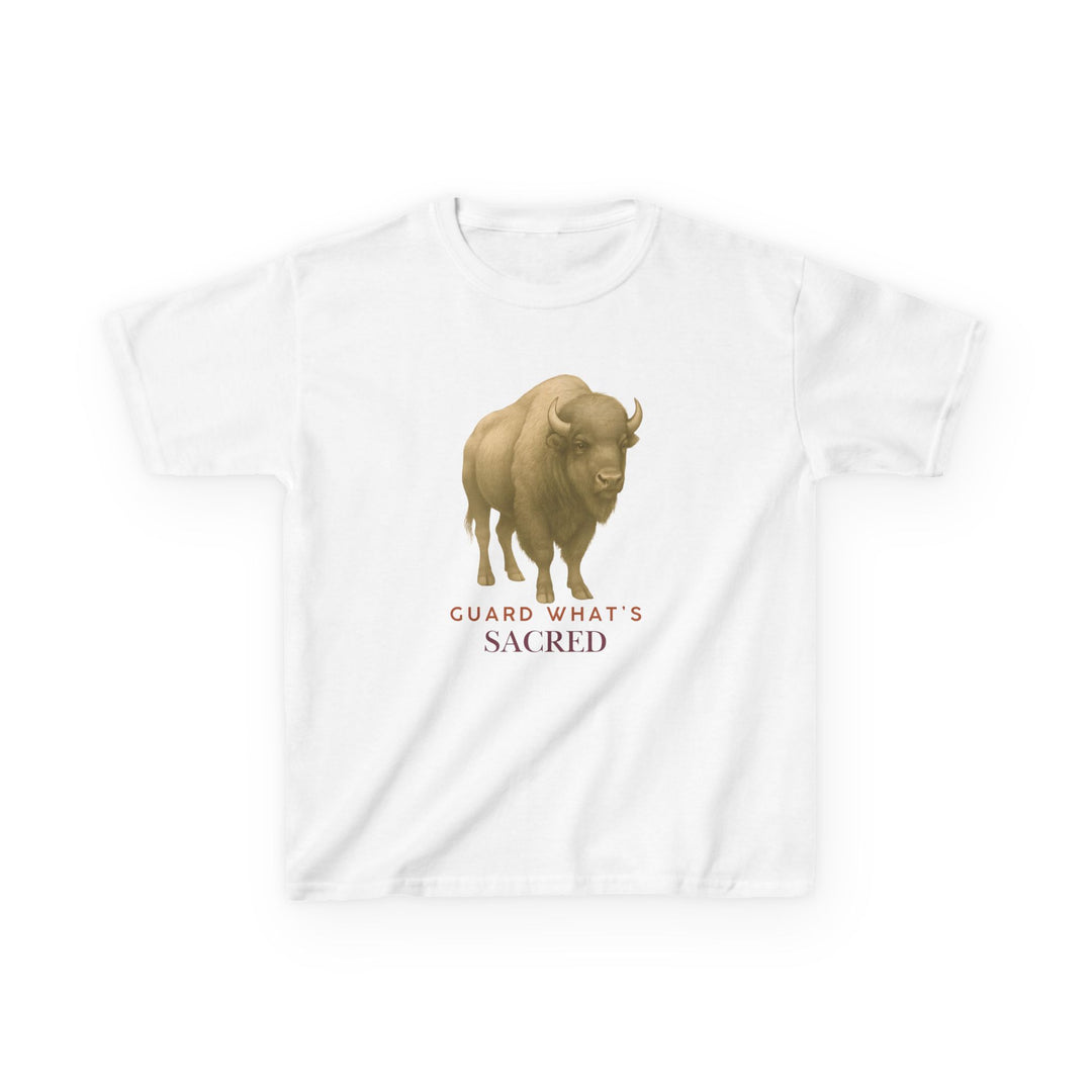 Kids Bison Tee | "Guard What's Sacred" | Sketch Design | Eco-Conscious | Connected & Compassionate