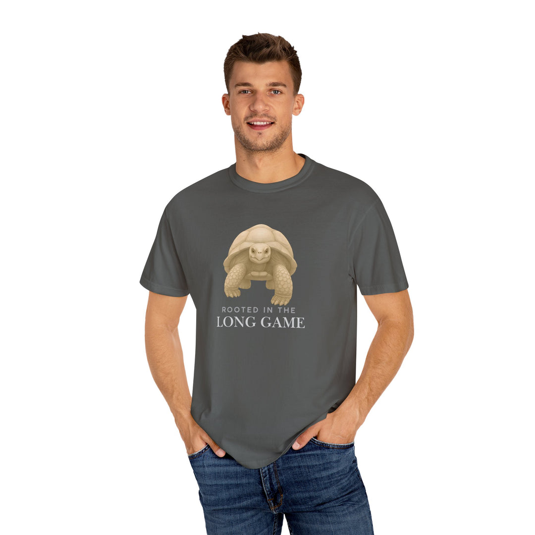 Rooted in the Long Game – Giant Tortoise | Grounded & Gentle | Sketch Series by Pure Perspective | Eco Friendly Graphic Tee