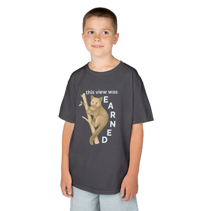 Kids Tree Kangaroo Tee | "This View Was Earned" | Sketch Design | Eco-Conscious | Joyful & Playful