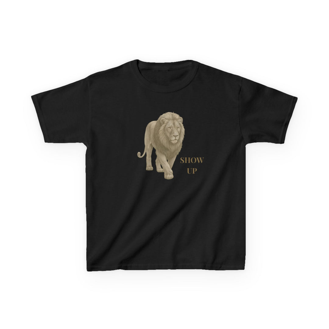 Kids Lion Tee | "Show Up" | Sketch Design | Eco-Conscious | Empowered & Bold