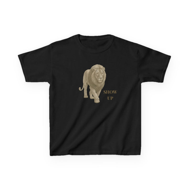 Kids Lion Tee | "Show Up" | Sketch Design | Eco-Conscious | Empowered & Bold