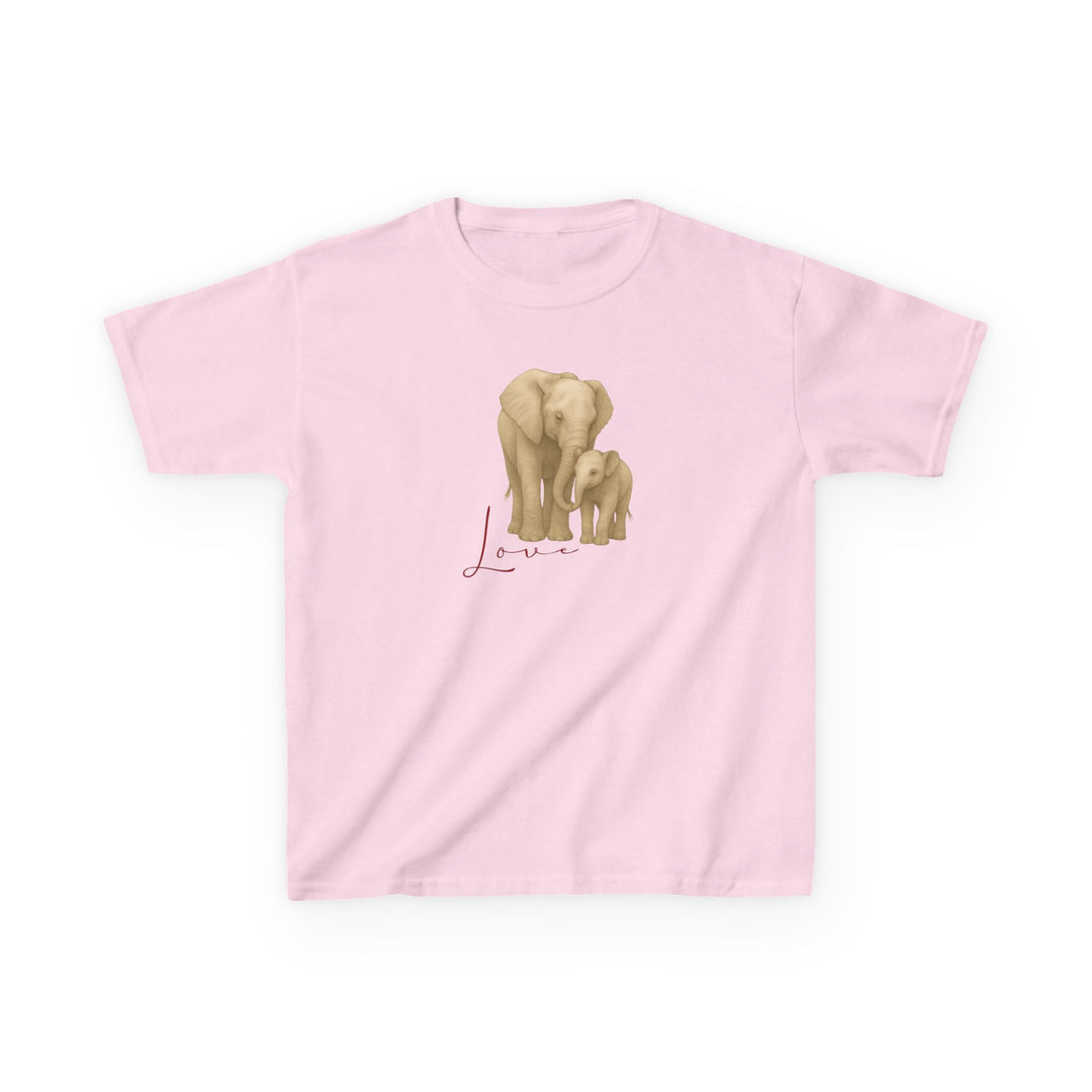 Kids Elephant with Calf Tee | "Love" | Sketch Design | Eco-Conscious | Connected & Compassionate