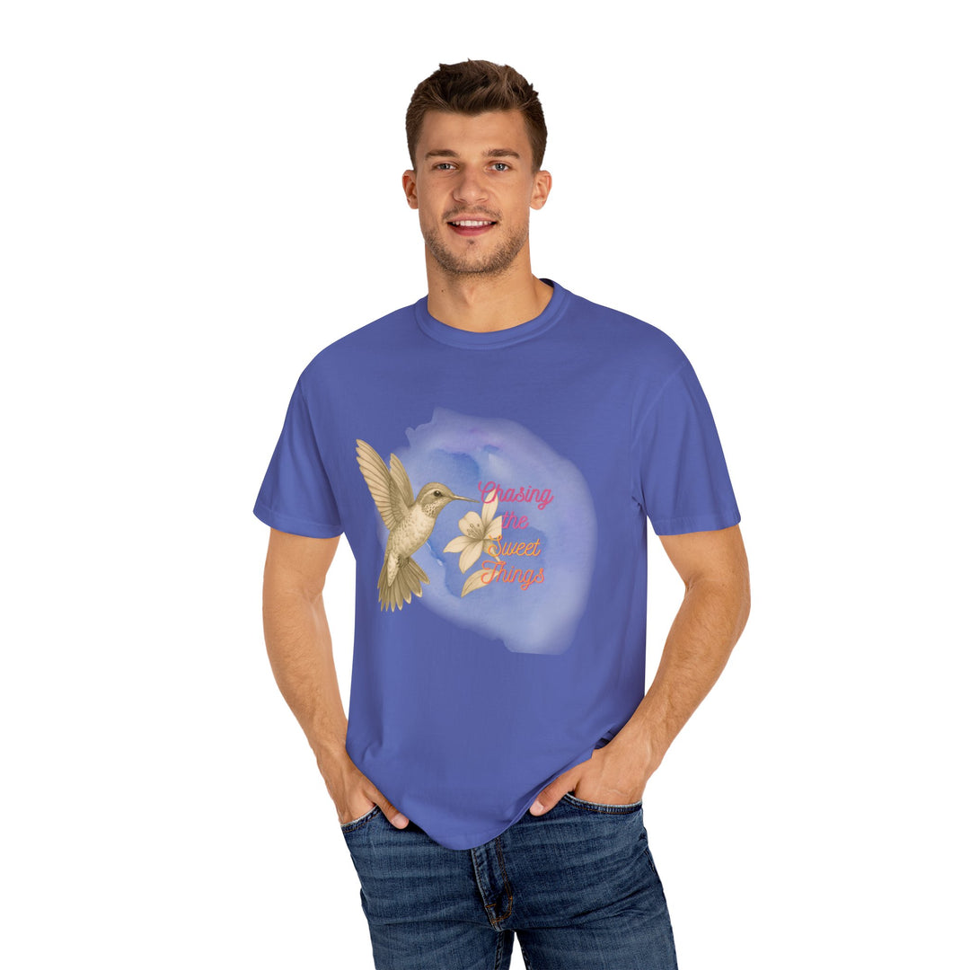 Chasing the Sweet Things – Hummingbird | Hopeful & Healing | Sketch Series by Pure Perspective | Eco Friendly Graphic Tee