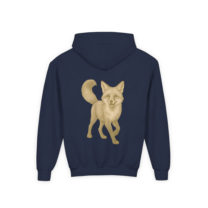 Kids Red Fox "Effortless Advantage" Heavy Blend Hoodie | Back Print Design | Joyful & Playful | Inspirational Message