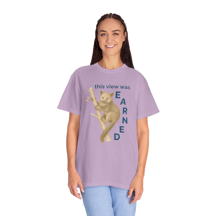 This View Was Earned – Tree Kangaroo | Joyful & Playful | Sketch Series by Pure Perspective | Eco Friendly Graphic Tee