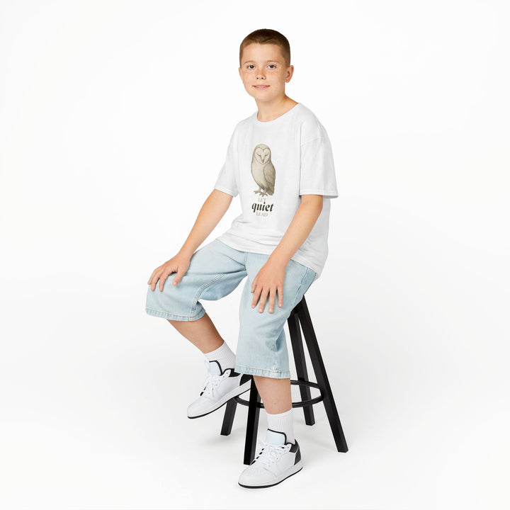 Kids Barn Owl Tee | "Listen First" | Sketch Design | Eco-Conscious | Calm & Centered