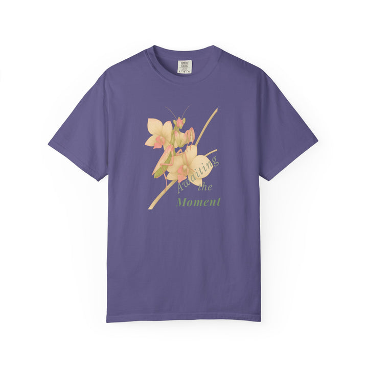 Awaiting the Moment – Orchid Mantis | Reflective & Wise | Sketch Series by Pure Perspective App | Eco Friendly Graphic Tee