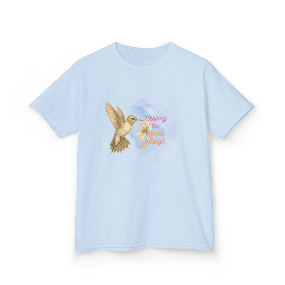 Kids Hummingbird Tee | Chasing the Sweet Things says "Look for Joy" | Sketch Design | Eco-Conscious | Hopeful & Healing