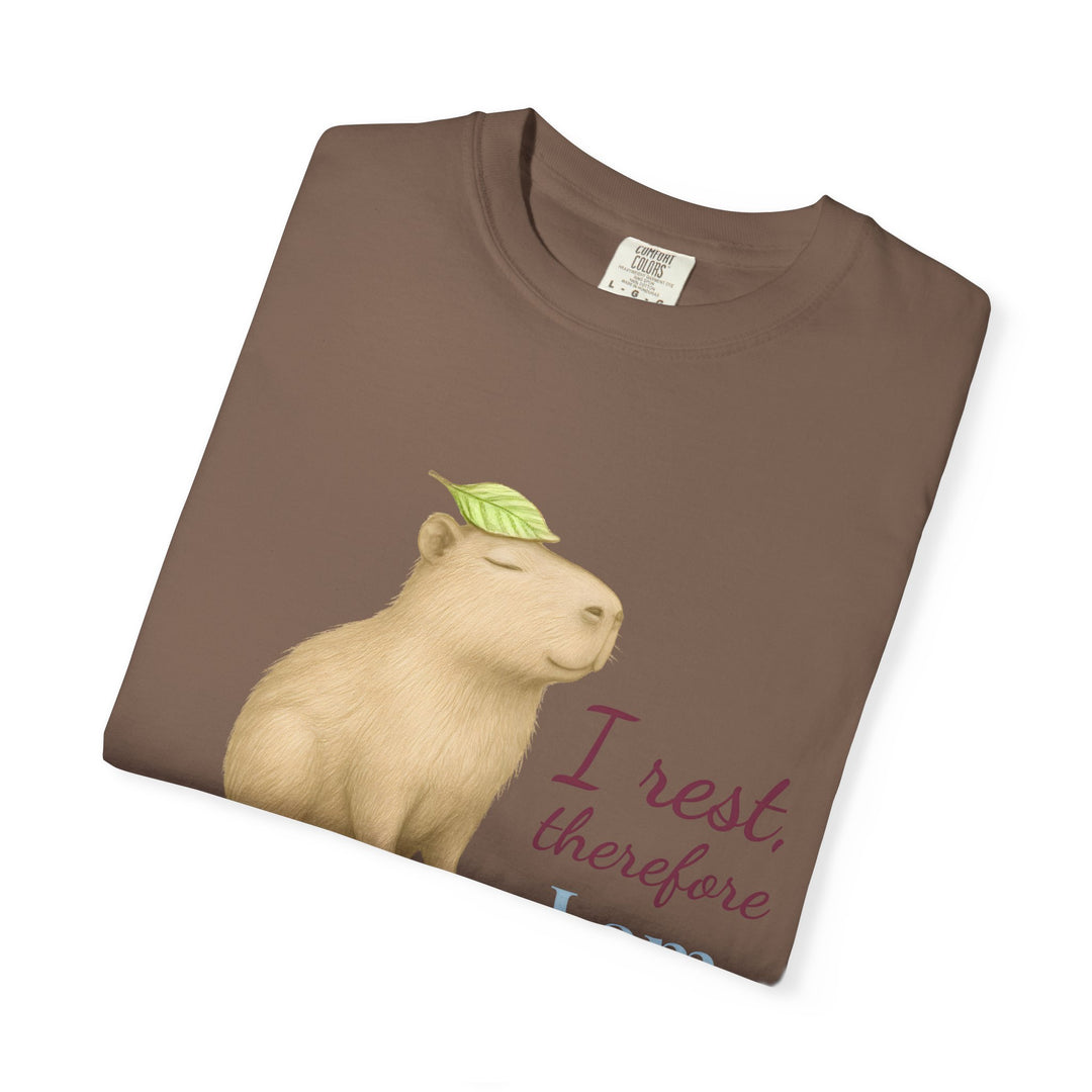I Rest, Therefore I Am – Capybara | Grounded & Gentle | Sketch Series by Pure Perspective | Eco Friendly Graphic Tee