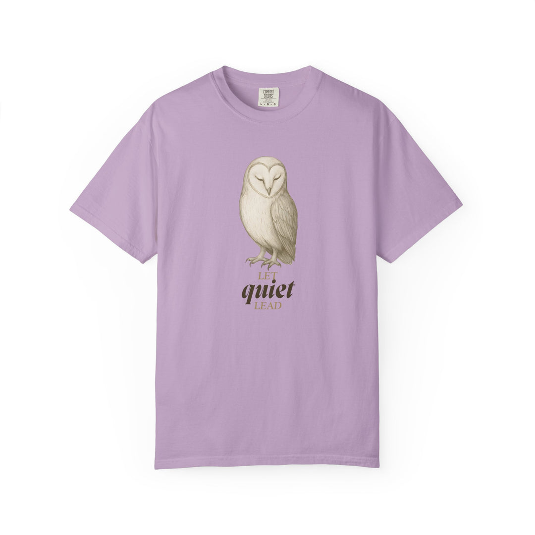 Let Quiet Lead – Owl | Calm & Centered | Sketch Series by Pure Perspective | Eco Friendly Graphic Tee