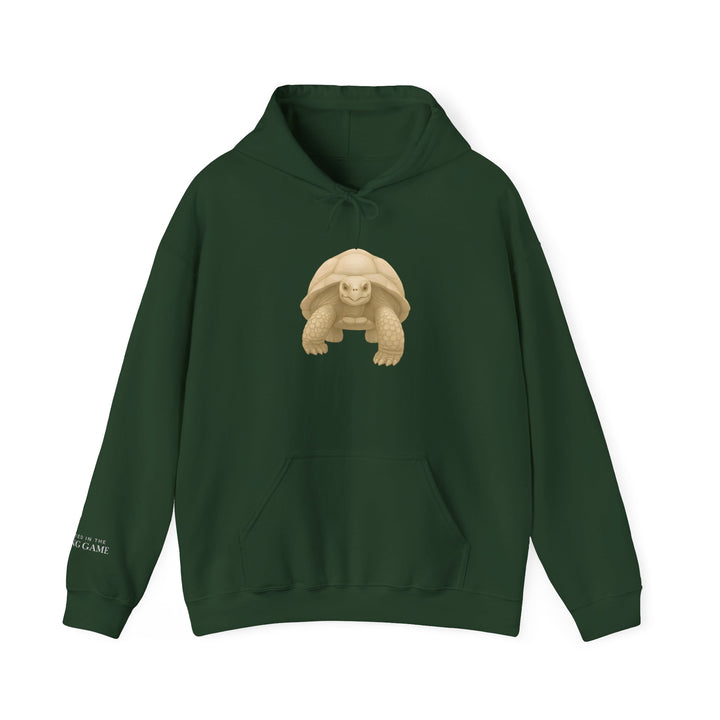 Rooted In the Long Game – Giant Tortoise Edition | Grounded & Gentle Series | Unisex Heavy Blend™ Hooded Sweatshirt | Eco-Friendly Apparel