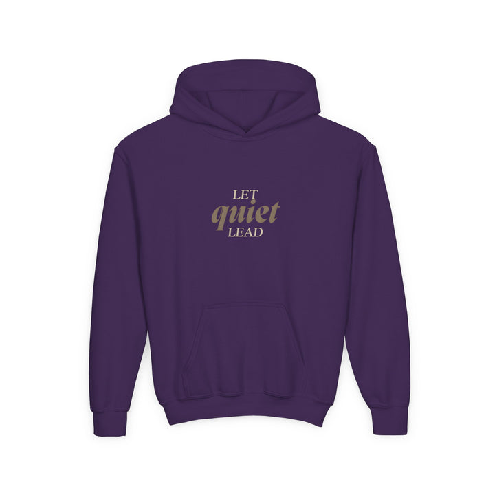 Kids Barn Owl "Let Quiet Lead" Heavy Blend Hoodie | Back Print Design | Calm & Centered | Inspirational Message