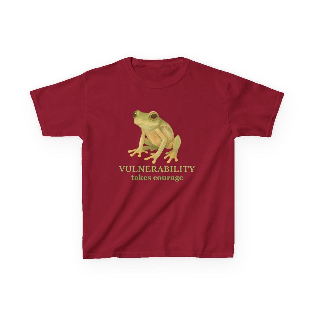 Kids Glass Frog Tee | "Vulnerability Takes Courage" | Sketch Design | Eco-Conscious | Hopeful & Healing