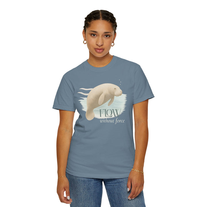 Flow Without Force – Manatee | Calm & Centered | Sketch Series by Pure Perspective | Eco Friendly Graphic Tee