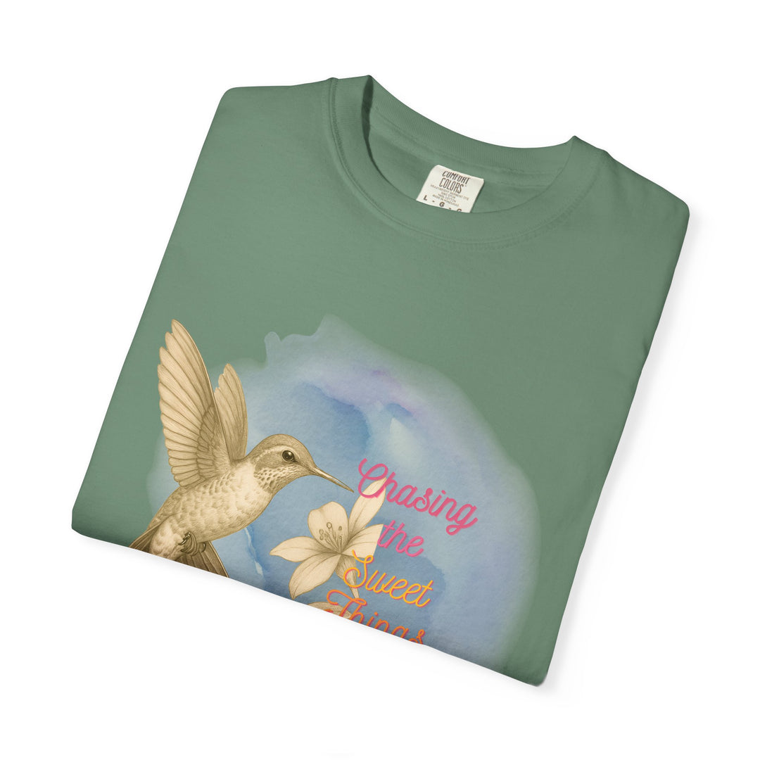 Chasing the Sweet Things – Hummingbird | Hopeful & Healing | Sketch Series by Pure Perspective | Eco Friendly Graphic Tee