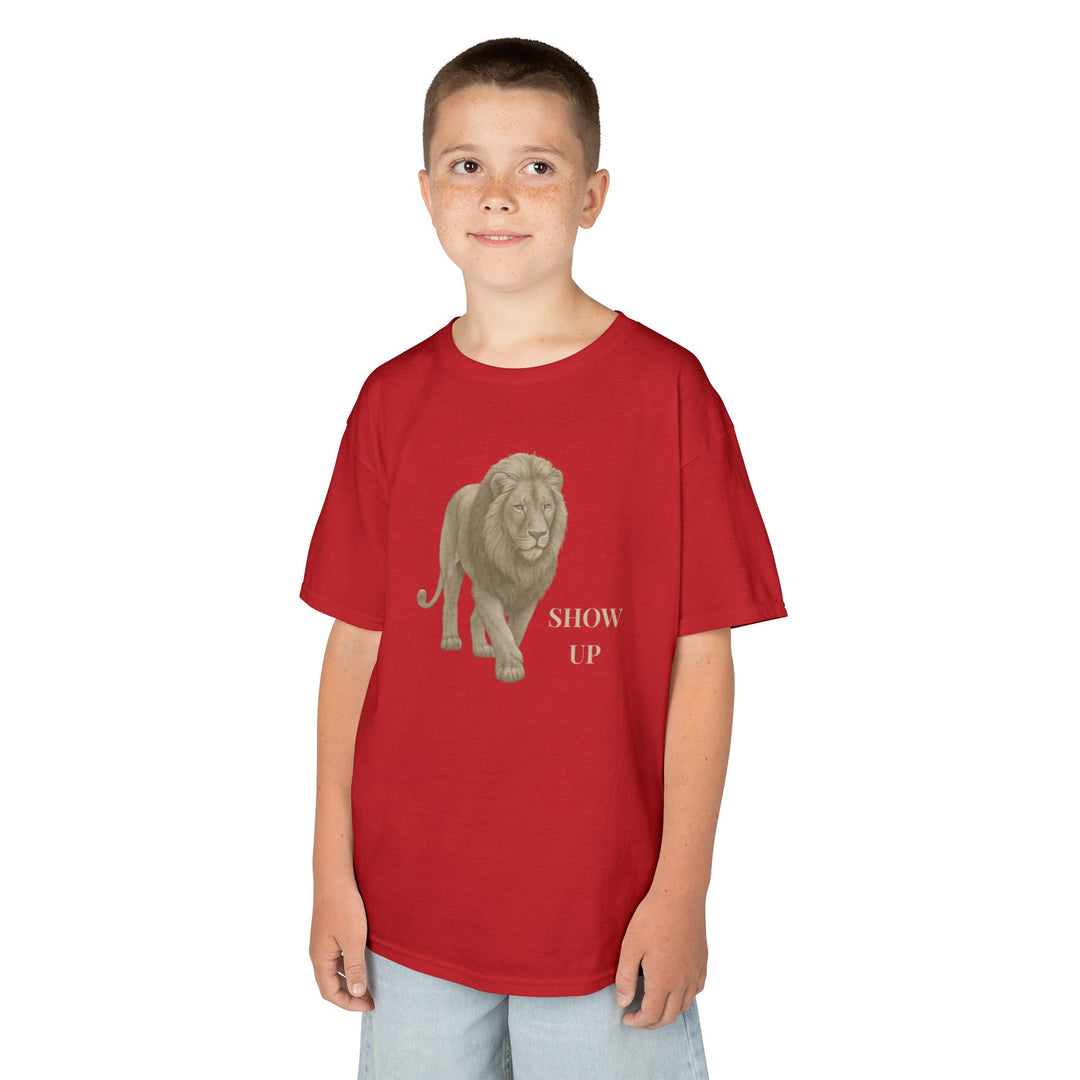 Kids Lion Tee | "Show Up" | Sketch Design | Eco-Conscious | Empowered & Bold