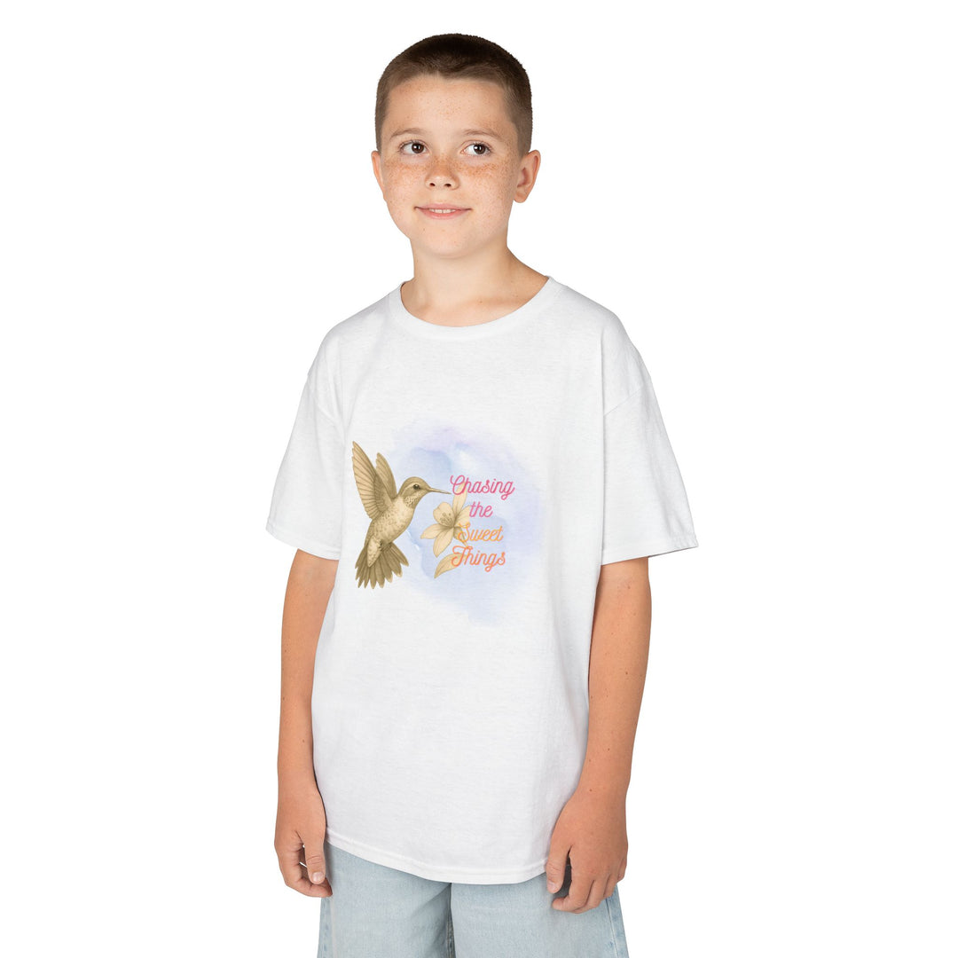 Kids Hummingbird Tee | Chasing the Sweet Things says "Look for Joy" | Sketch Design | Eco-Conscious | Hopeful & Healing