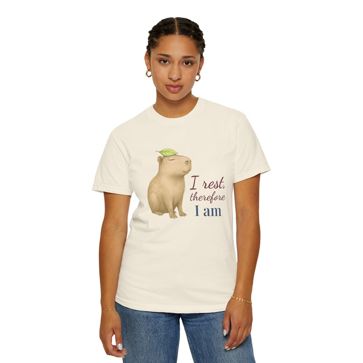 I Rest, Therefore I Am – Capybara | Grounded & Gentle | Sketch Series by Pure Perspective | Eco Friendly Graphic Tee