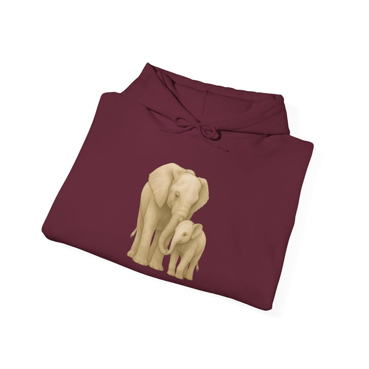 Love – Elephant Mother and Calf Edition | Connected & Compassionate Series | Unisex Heavy Blend™ Hooded Sweatshirt | Eco-Friendly Apparel
