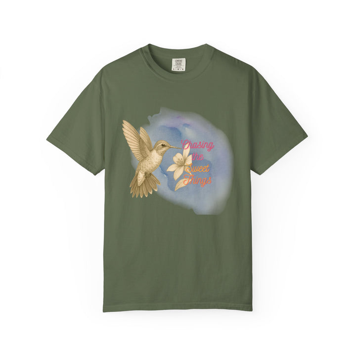 Chasing the Sweet Things – Hummingbird | Hopeful & Healing | Sketch Series by Pure Perspective | Eco Friendly Graphic Tee