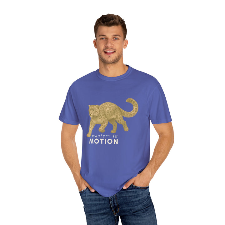 Master In Motion – Snow Leopard | Patience & Peaceful | Sketch Series by Pure Perspective App | Eco Friendly Graphic Tee