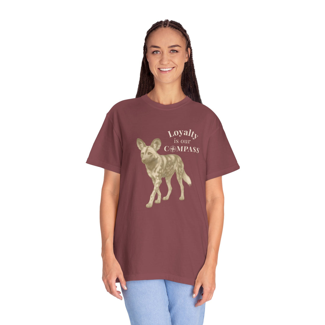 Loyalty Is Our Compass – African Wild Dog | Empowered & Bold | Sketch Series by Pure Perspective | Eco Friendly Graphic Tee